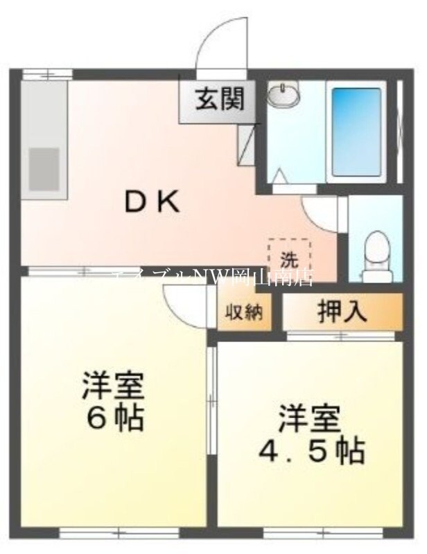 備前田井駅 徒歩5分 2階の物件間取画像