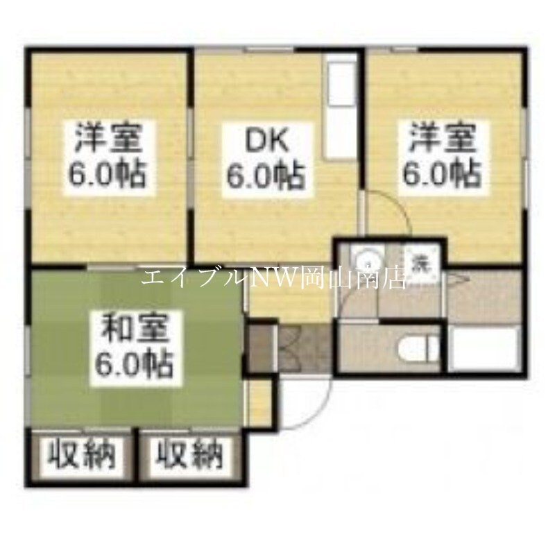 岡山駅 バス35分  浦安本町下車：停歩10分 1階の物件間取画像