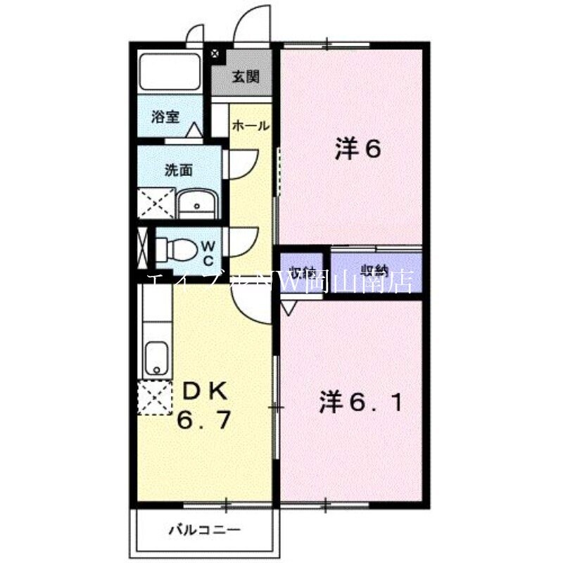 ニューエルディム三光Ｂの物件間取画像