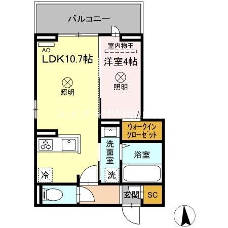 大元駅 徒歩4分 2階の物件間取画像