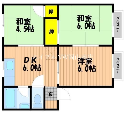 星島コーポ　C棟の物件間取画像