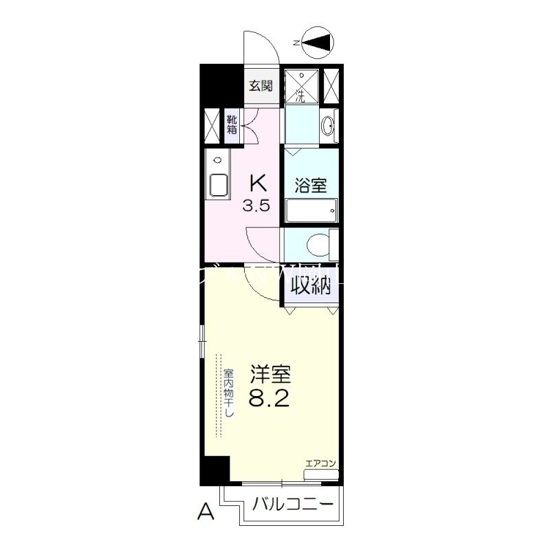 東中央町駅 徒歩8分 6階の物件間取画像