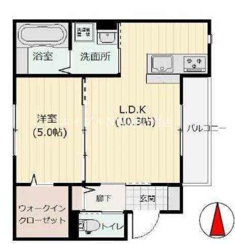 岡山駅 徒歩10分 1階の物件間取画像