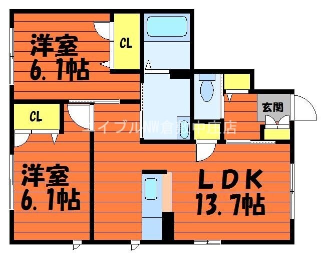 マルゴメゾン茶屋町の物件間取画像