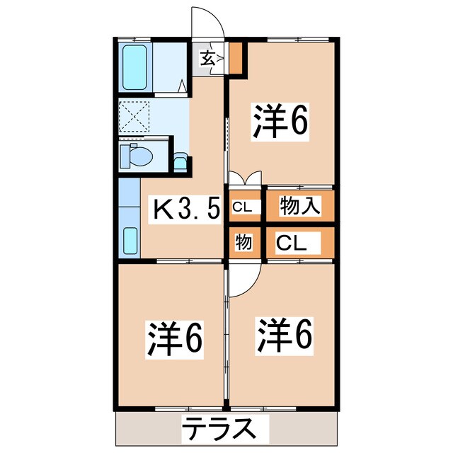 郡山駅 バス20分  大成小学校入口下車：停歩4分 1-2階の物件間取画像