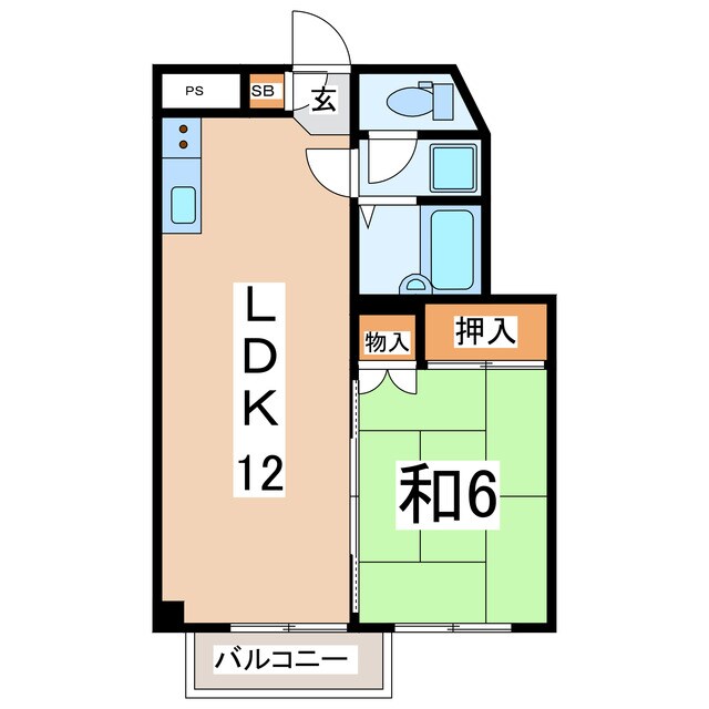 郡山駅 バス14分  第一中学校南下車：停歩2分 2階の物件間取画像