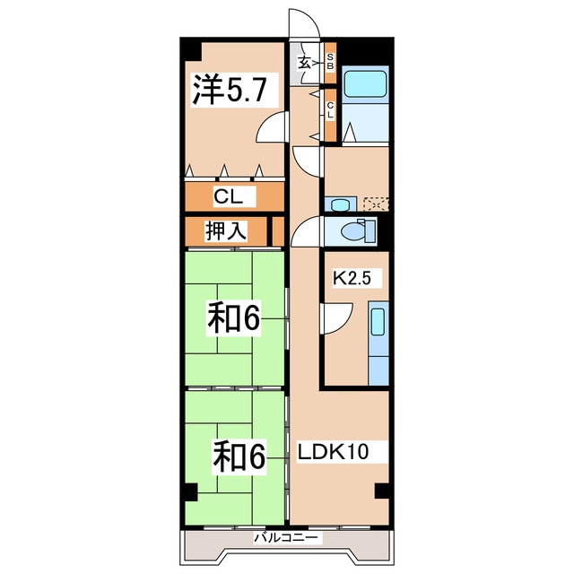 郡山駅 バス15分  鶴見坦前下車：停歩1分 3階の物件間取画像