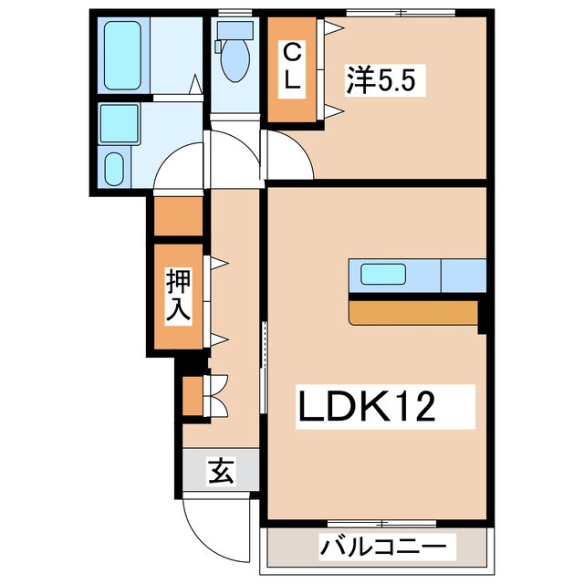 郡山富田駅 徒歩9分 1階の物件間取画像