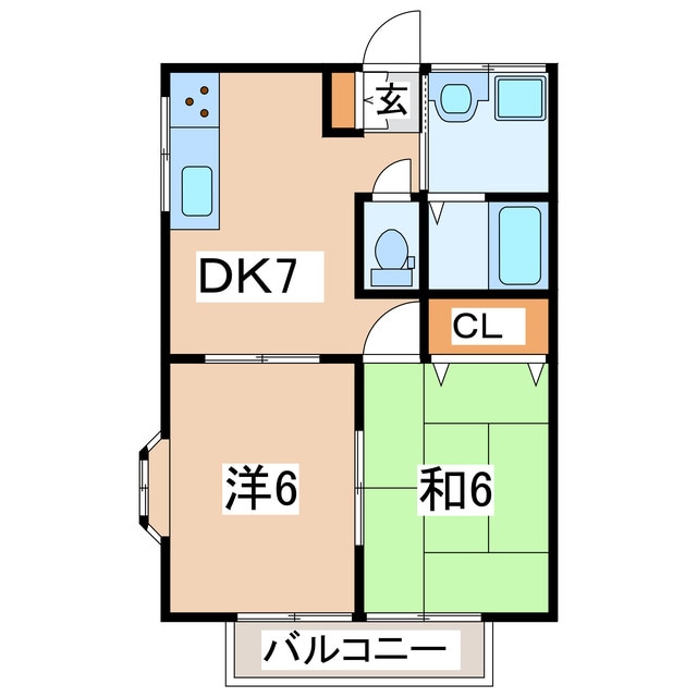 郡山駅 バス27分  柴宮団地下車：停歩8分 2階の物件間取画像