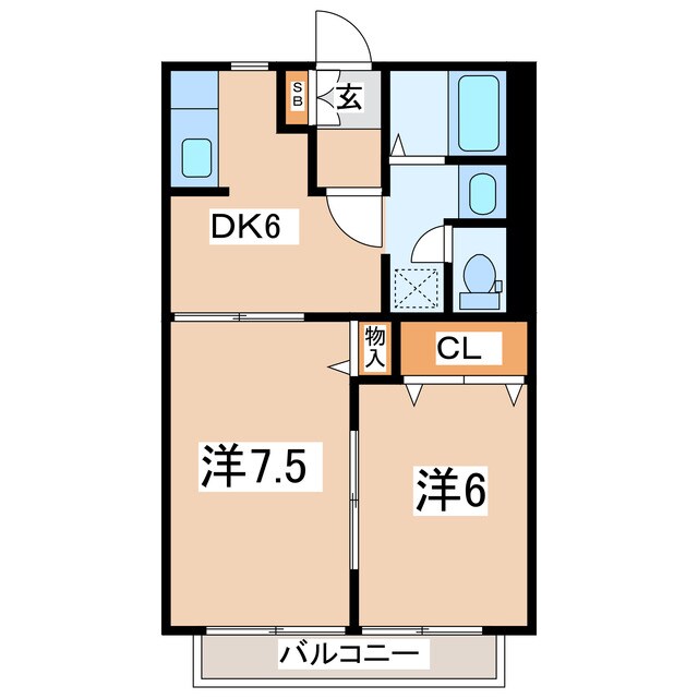 郡山駅 徒歩32分 1階の物件間取画像