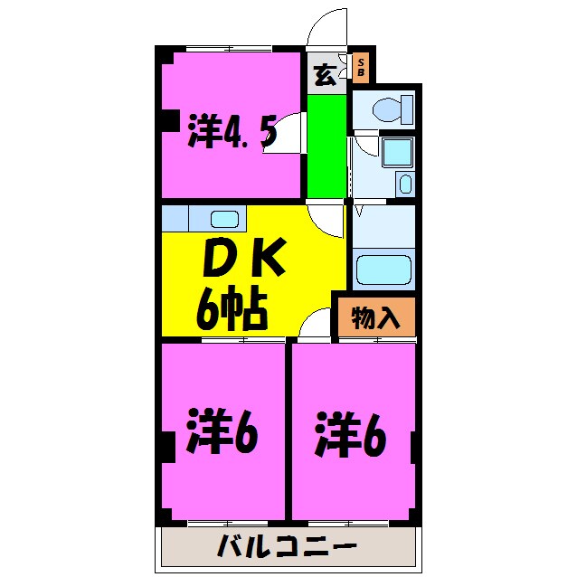 メゾンダム―ル    (埼玉県東松山市神明町)の物件間取画像