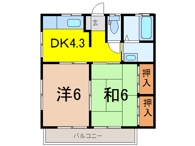 コーポひまわりの物件間取画像