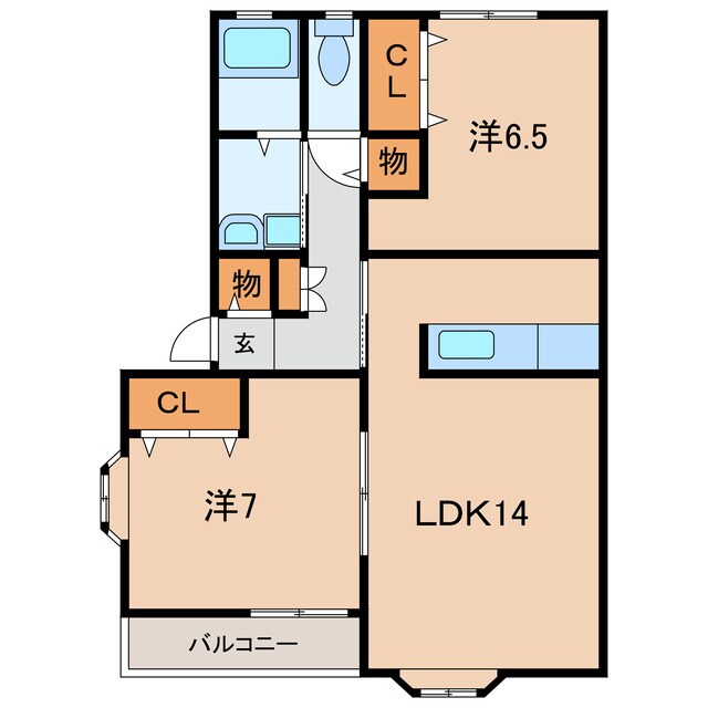 ひまわりＢの物件間取画像