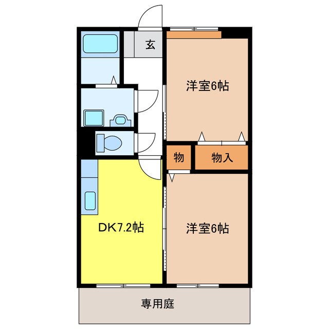 ＶＩＬＬＡ若宮　Ｂの物件間取画像