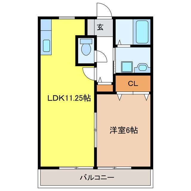 メルベーユ芝原Ａの物件間取画像