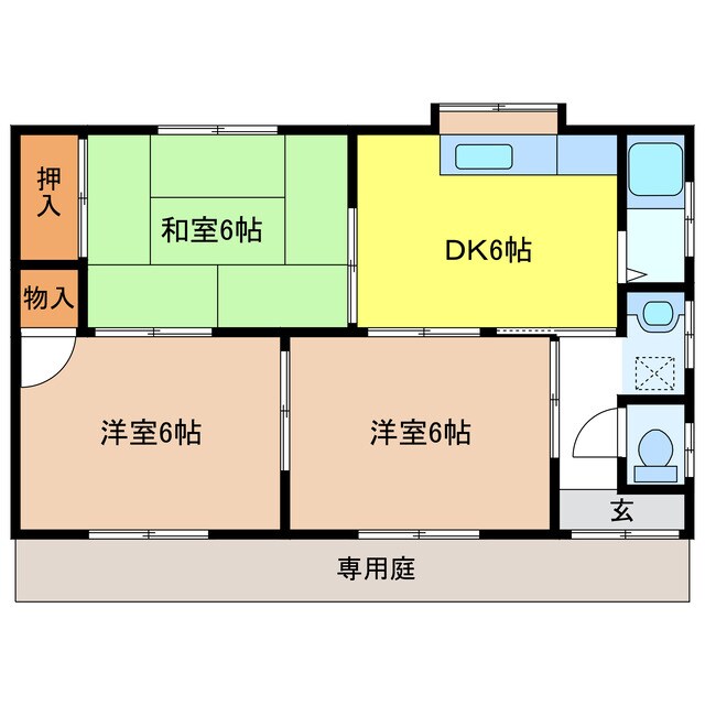 武藤様内宮町13番地貸家の物件間取画像