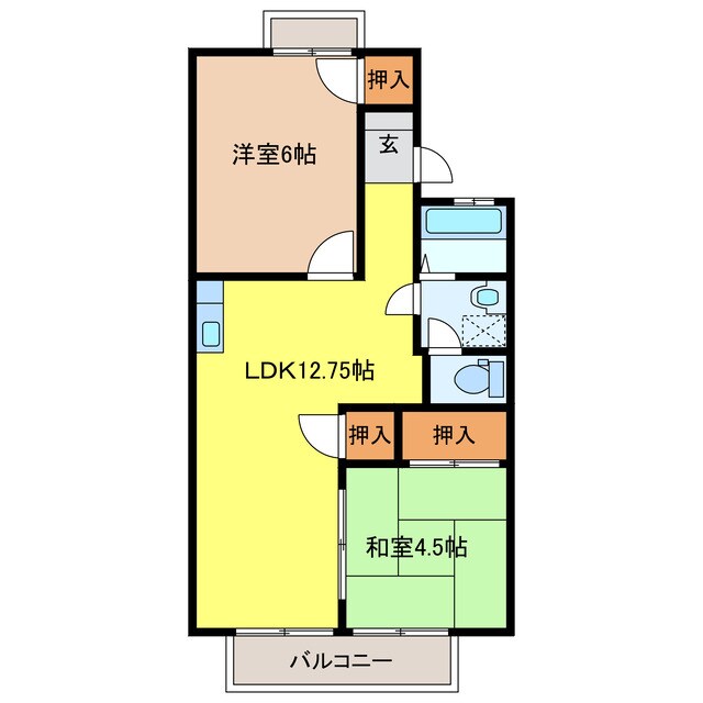 ＭＵヒルズ　Ｂの物件間取画像