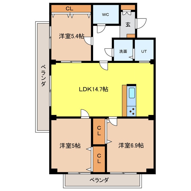 ロイヤル芝原　南館の物件間取画像