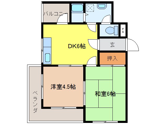 センハウスＡの物件間取画像