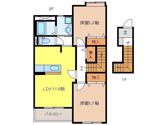 シャルフⅡの物件間取画像