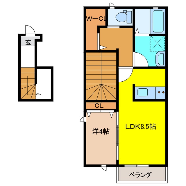 折立平野総合病院 徒歩1分 2階の物件間取画像