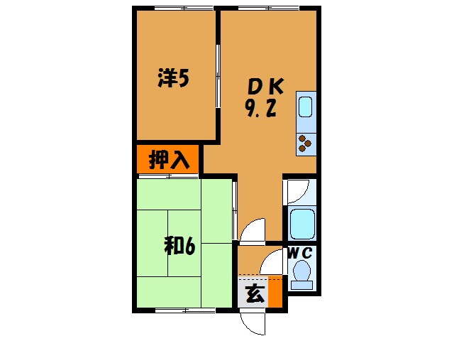 ハイツ美原の物件間取画像