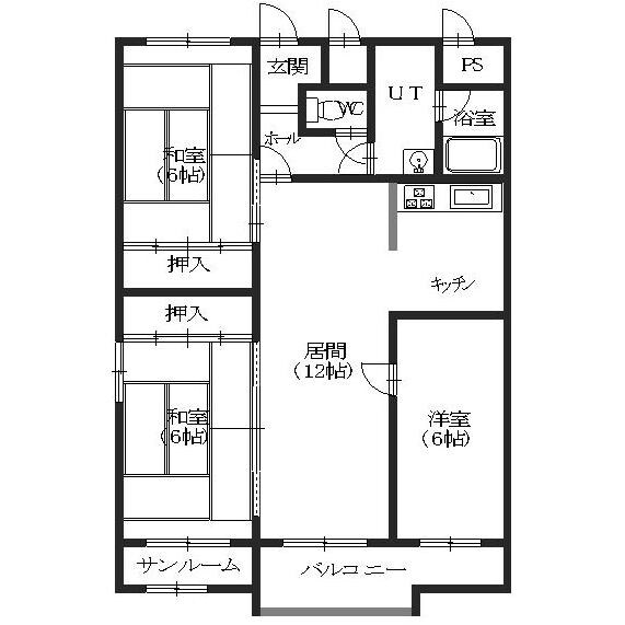 グロリアハイツ若松の物件間取画像