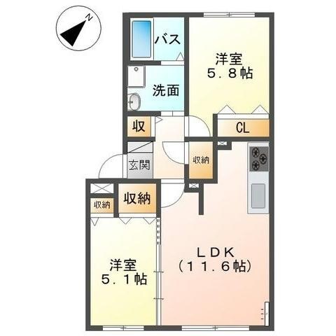ユージュリイの物件間取画像