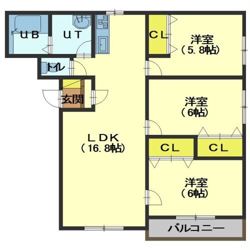 グランメール本通Ⅰの物件間取画像