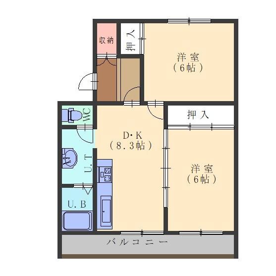 ヴィラナリー函館5号棟の物件間取画像