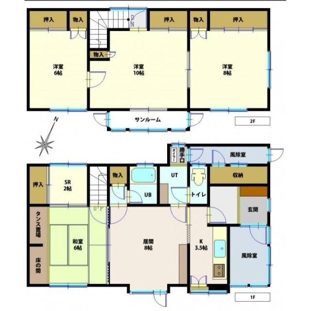 山の手1丁目3-3戸建の物件間取画像