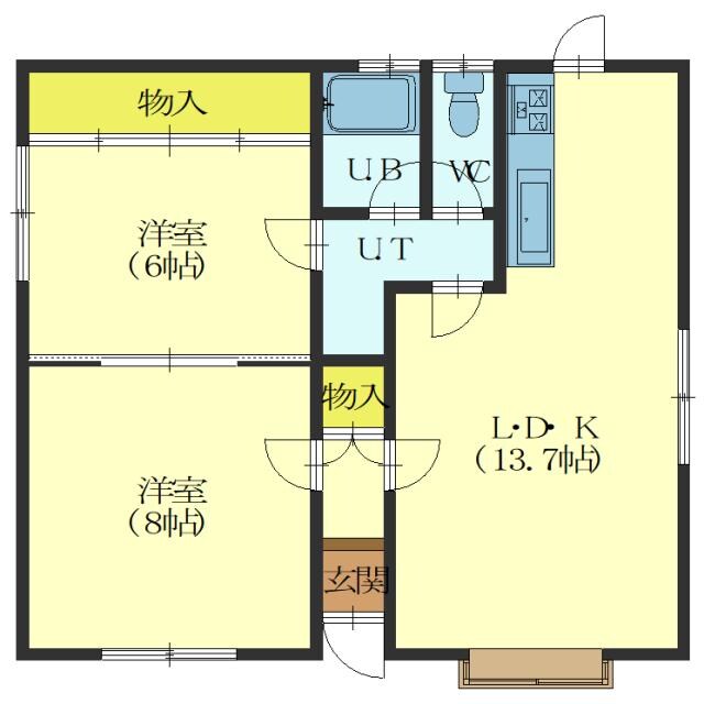 鍛治1棟2戸貸家の物件間取画像