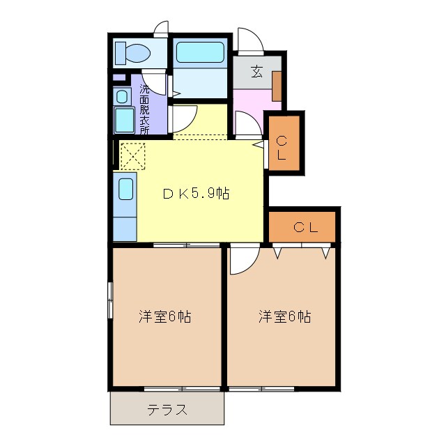 木田駅 徒歩7分 1階の物件間取画像