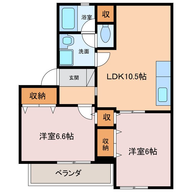 くしなだハイツの物件間取画像