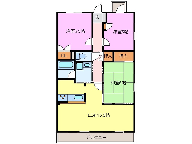 二ツ杁駅 徒歩4分 7階の物件間取画像