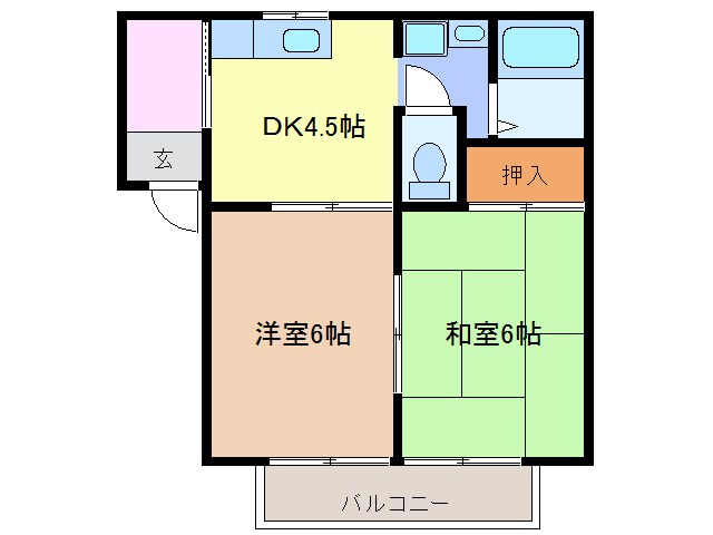 エスポワール松葉の物件間取画像