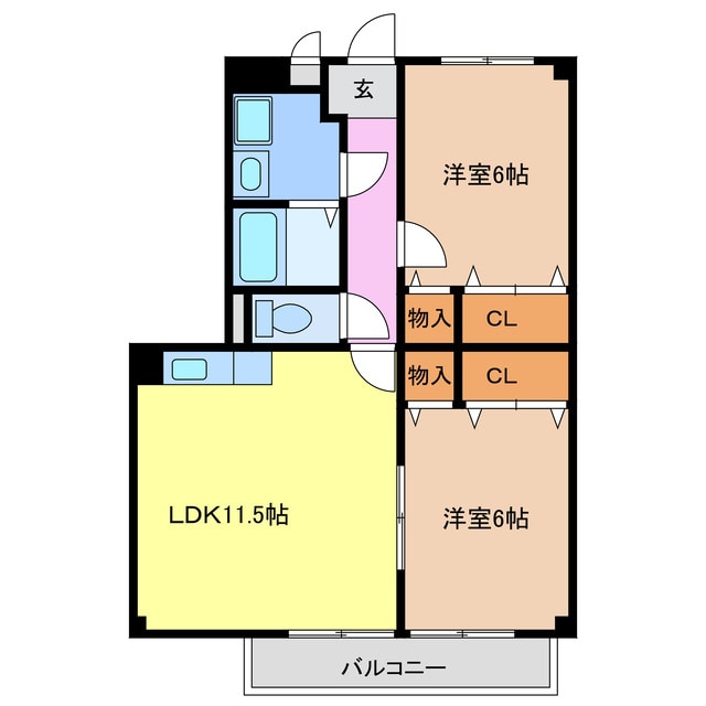 クレールⅡの物件間取画像