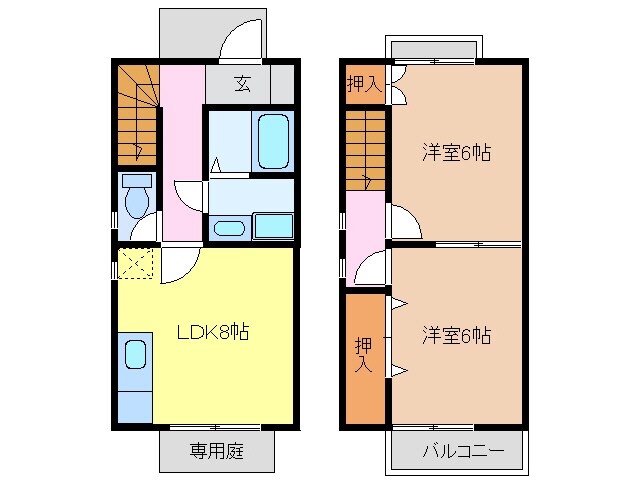 ＤＵＰＬＥＸ清洲Aの物件間取画像