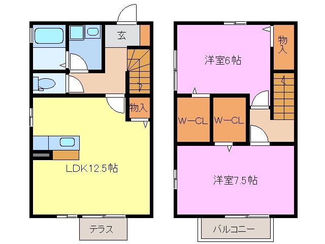 中村公園駅 バス12分  万場大橋停下車：停歩12分 1-2階の物件間取画像