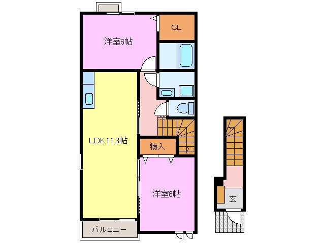 須ケ口駅 徒歩21分 2階の物件間取画像