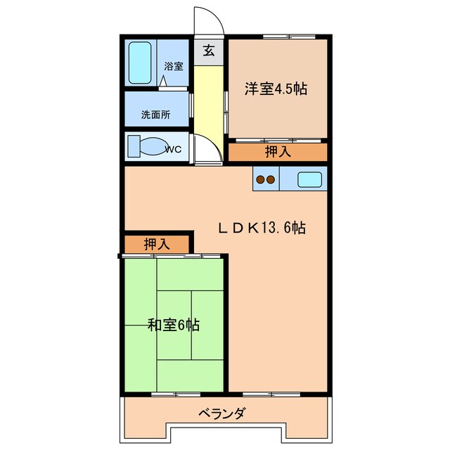 近鉄蟹江駅 徒歩18分 5階の物件間取画像