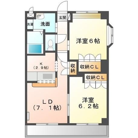 新清洲駅 徒歩6分 1階の物件間取画像