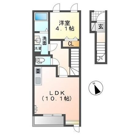 六輪駅 徒歩15分 2階の物件間取画像