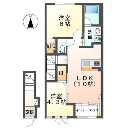 森上駅 徒歩4分 2階の物件間取画像