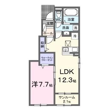 津島駅 バス9分  名鉄神守口下車：停歩9分 1階の物件間取画像