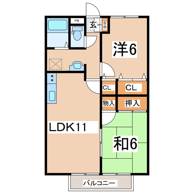 郡山駅 バス14分  行人田下車：停歩3分 1階の物件間取画像