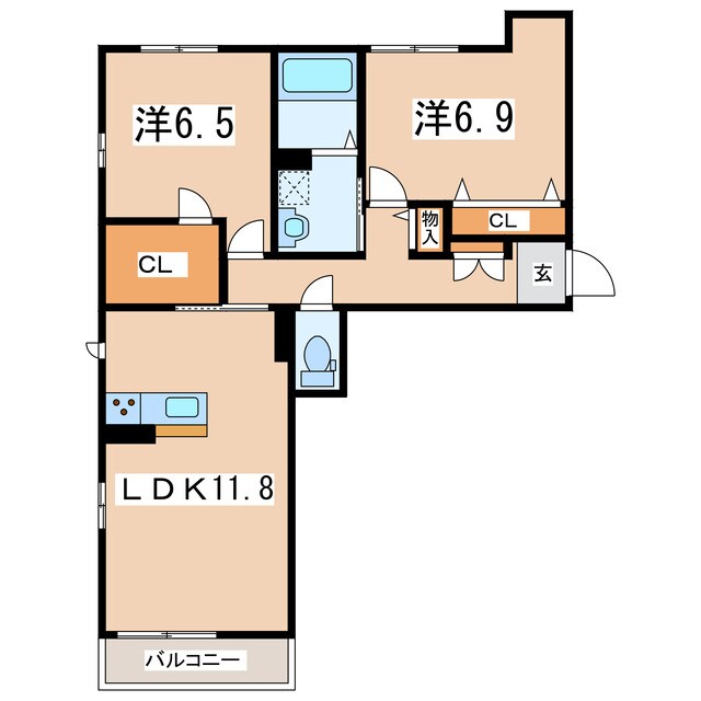 郡山駅 バス25分  東原下車：停歩2分 1階の物件間取画像