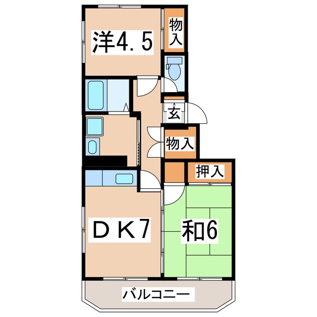 郡山富田駅 徒歩25分 5階の物件間取画像