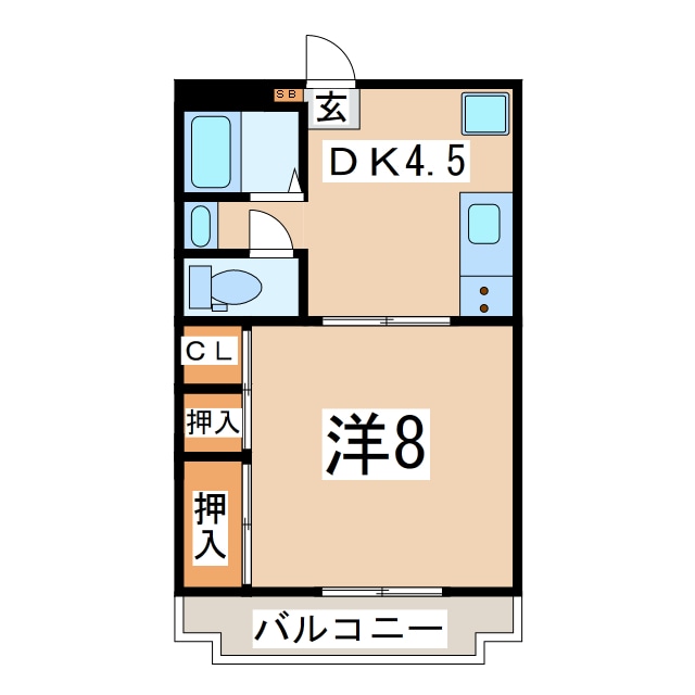 郡山駅 徒歩9分 2階の物件間取画像