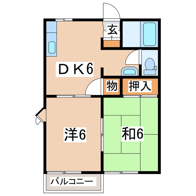 郡山駅 バス30分  新蟻塚下車：停歩5分 1階の物件間取画像